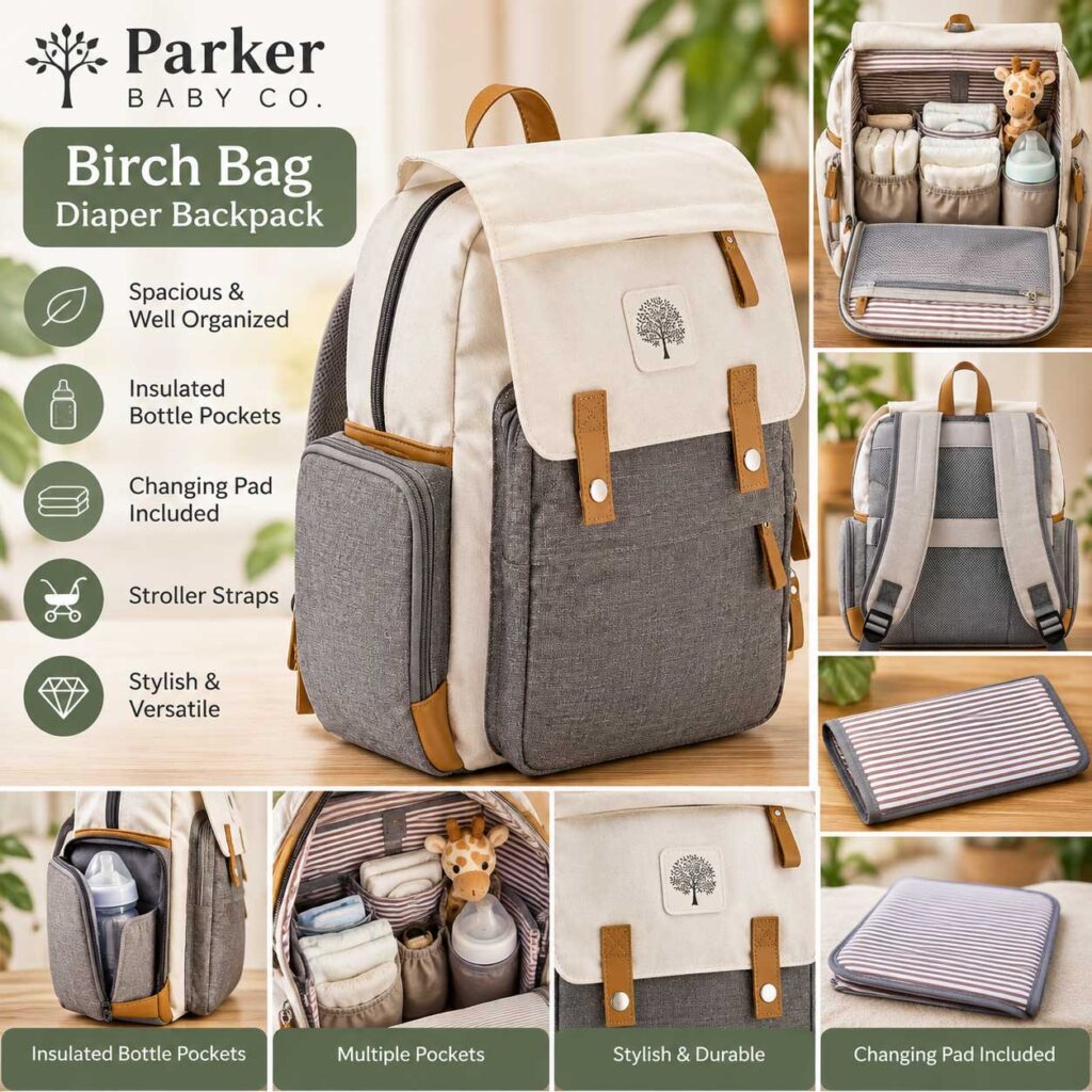 Birch Bag Diaper Backpack Best Overall Eco-Friendly Diaper Bag