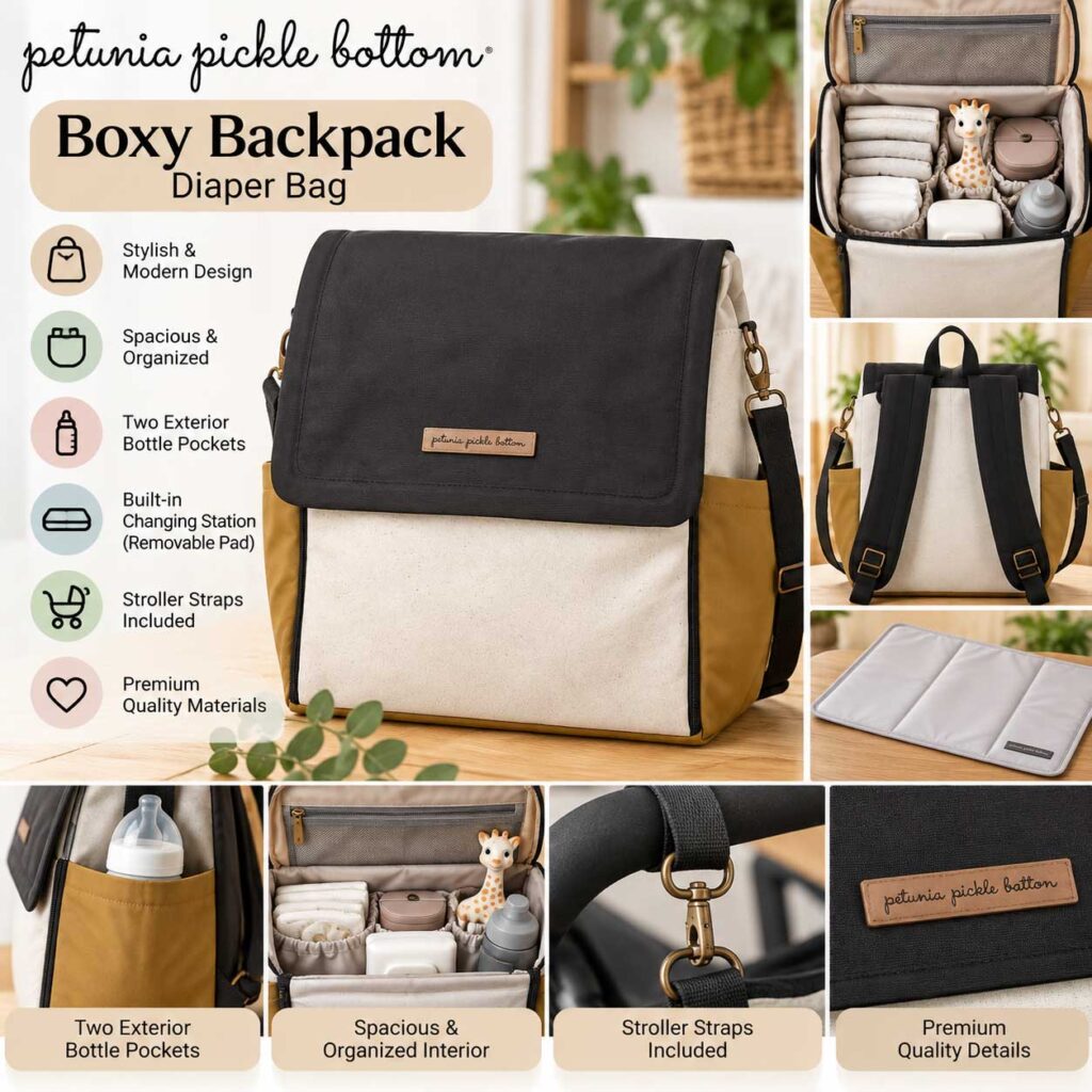 Petunia Pickle Bottom Boxy Backpack Best Premium Diaper Bag