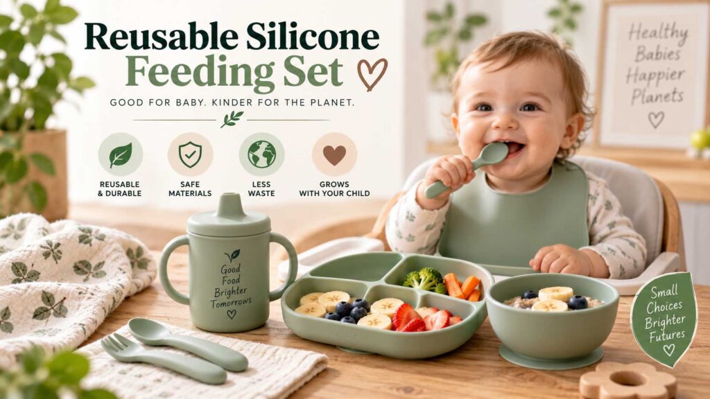 Eco-Friendly Silicone Feeding Set