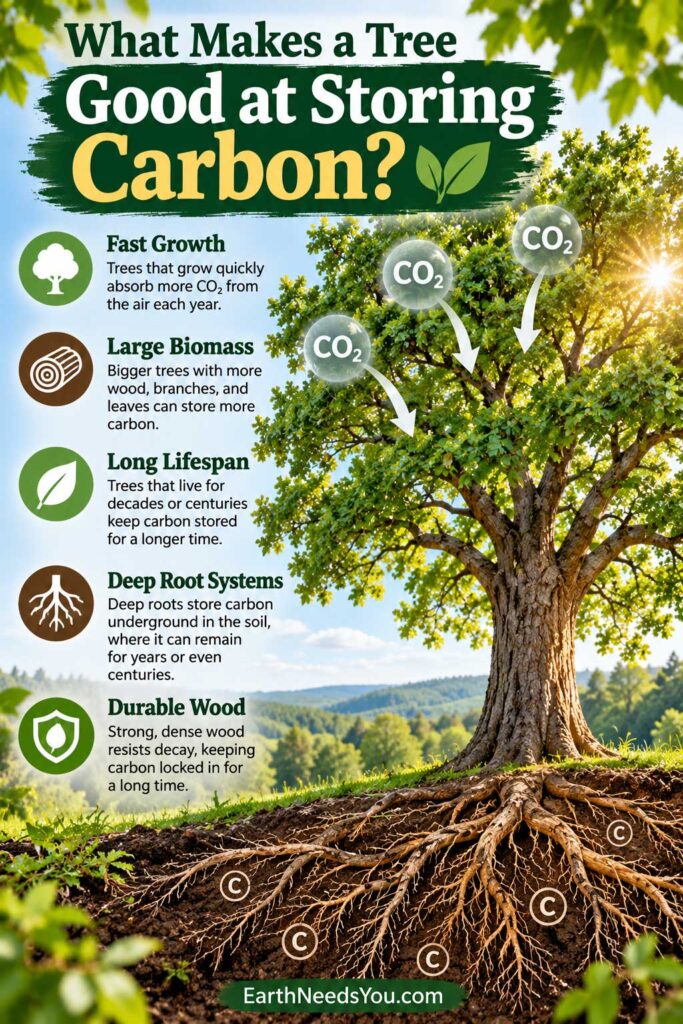 What Makes a Tree Good at Storing Carbon